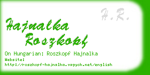 hajnalka roszkopf business card